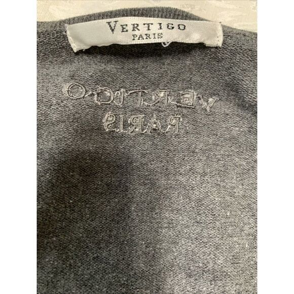 vertigo paris womens gray white long sleeve sweater cardigan medium large - Picture 5 of 9